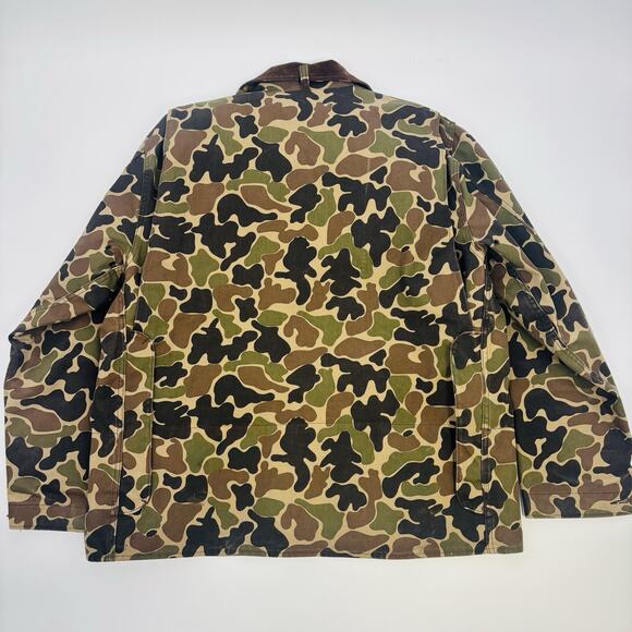 Vintage 70’s Duck Camo Hunting Jacket Sz 46 XL Barn Coat USA Chore Coat Rare - Picture 2 of 8